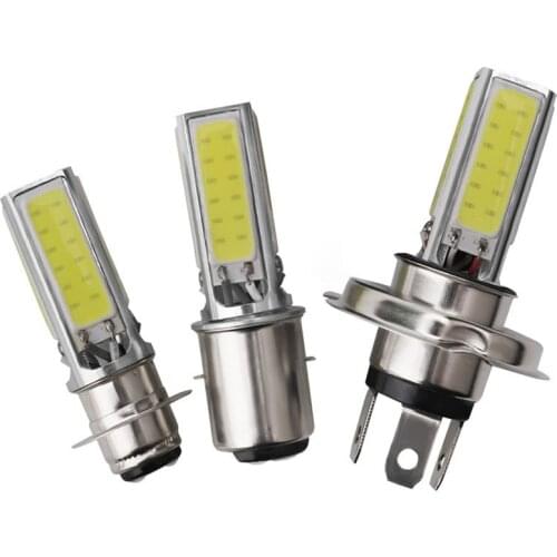 1Pcs Led Motorcycle Headlight Bulbs COB 20W H4/BA20D/P15D 600LM 12V Motorcycle Electric Vehicle Headlight Bulbs