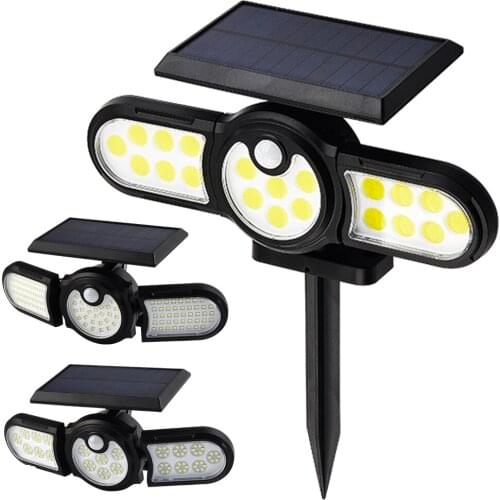 Solar Power COB LED Stake Light PIR Motion Sensor Garden Yard Security Wall Lamp 2400mA Camping Emergency Light IP65 Street Lamp