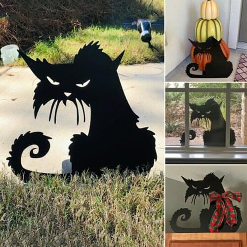 Angry Cat Decoration Iron Silhouettes Garden Ornament Indoor Outdoor Decoration GQ