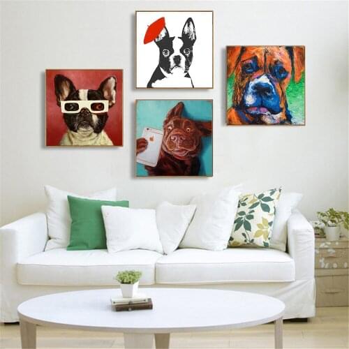 Funny Dog Photo Balloon Wall Picture Living Room Childrens Room Decor Canvas Painting Watch Dog Nordic Retro Poster Printing