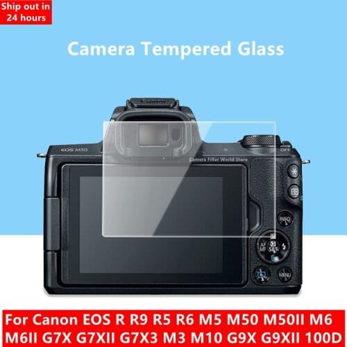 2PCS Camera Tempered Glass Screen Protector for Canon EOS R R9 R5 R6 M5 M50 M50II M6 M6II G7X G7XII G7X3 M3 M10 G9X G9XII 100D