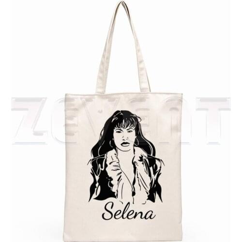 Selena Quintanilla Women Foldable Canvas Shoulder Bag Canvas Tote Eco Shopping Bag Canvas Tote Bag HandBag Daily Use