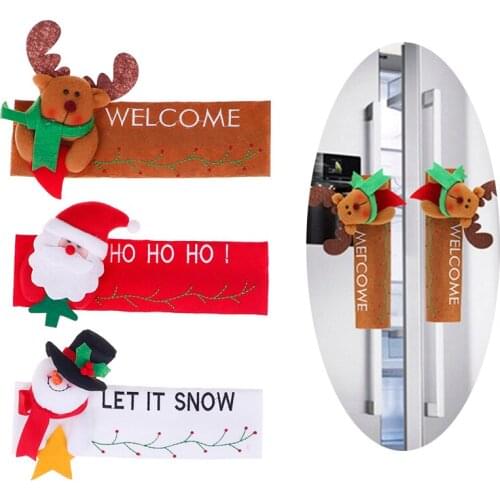 1Pcs Kitchen Refrigerator Door Handle Knob Cloth Covers Christmas Decoration