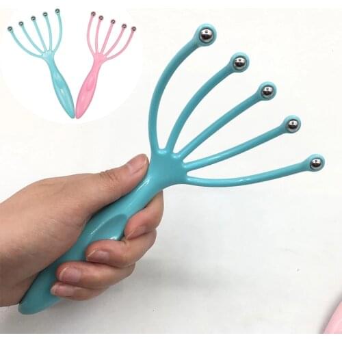 1Pcs Five Finger Head Massager Steel Ball Head Massage Relaxation Massager Hair Held SPA Scalp Neck Stress Relief Reduce Stress