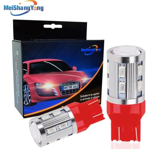 2x W21/5W T20 7443 LED Red 12V Cree Chip 12SMD 5730 Auto Turn Signal Lamp Car 7440 w21w LED Bulbs Brake Reverse Lights