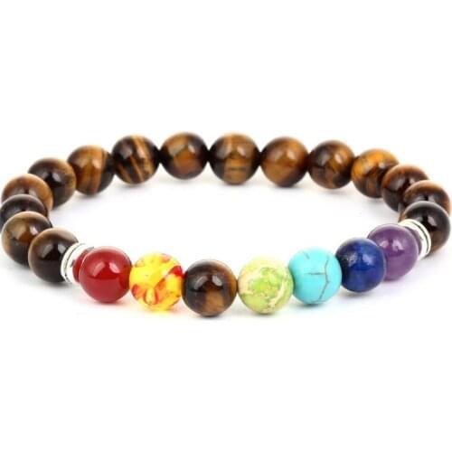 8mm xtf434 mulitcolor rainbow elastic turquoise agate Onyx Bracelet Healing Balance Prayer Reiki Chakra Buddha Yoga