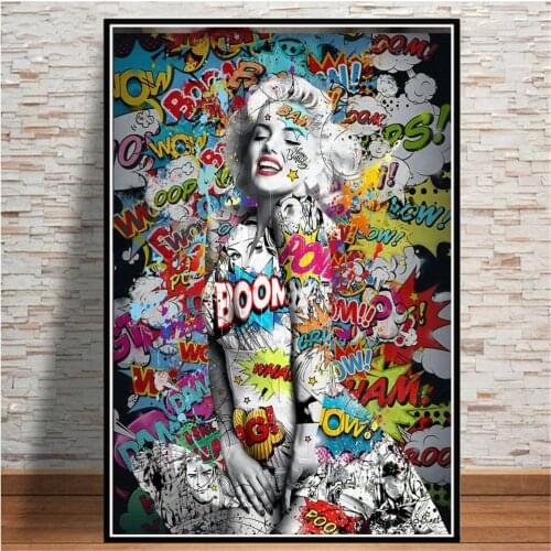 Abstract Graffiti Monroe Retro Beauty Street Art Picture On The Wall Decorative Poster And Prints Colorful Canvas Paintings