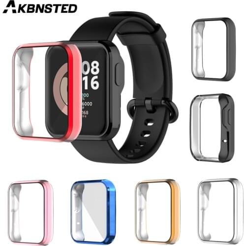 AKBNSTED Plating TPU Watch Case For Xiaomi Mi Watch Lite Screen Protector Cover Bumper For Redmi Watch Full Protective Shell