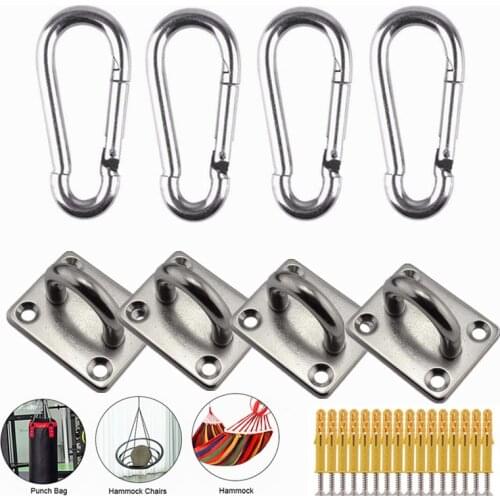 Hammock Accessories Ceiling Hook Yoga Hanging Stainless Steel Fixed Plate Swing Hanger Chair Spring Buckle Rotating Ring