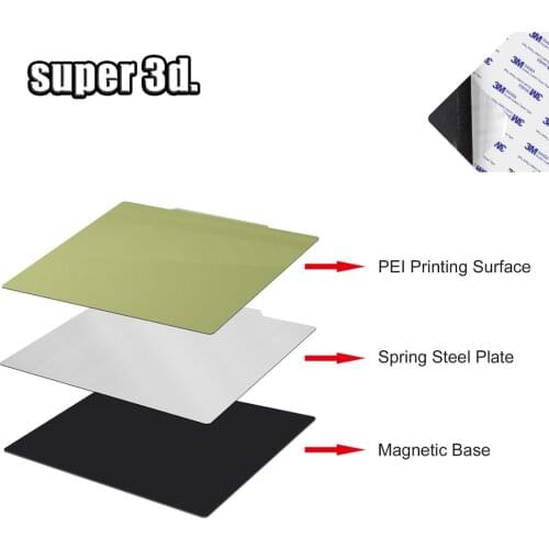 Upgrade Removal Spring Steel Sheet Pre-applied PEI+Magnetic Base 220/235/310mm for CR10 ender 3 3D Printer Hot Bed Sticker parts