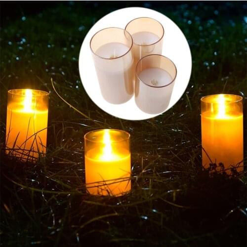 Flameless Led Candles Flickering, Real Wax Fake Wick Moving Flame Faux Wickless Pillar Battery Operated Candles with Timer
