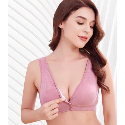 Maternity Nursing Bra Pregnant Women Mother Mama Open Breast Bra Cotton Wire Free Sleep Underwear Lactating Nursing Bralette