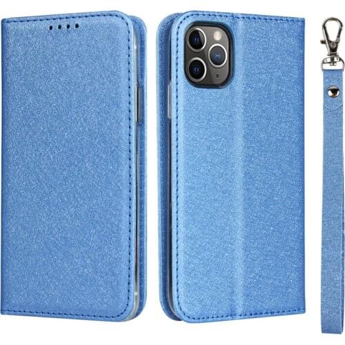 Silk Pattern PU Leather Case For iPhone 11 Pro Max Flip Stand Wallet Cover For iPhone11ProMax Card Pockets Lanyard cases