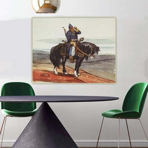 Citon Viktor Vasnetsov《Bogatyr》Canvas Art Oil Painting Artwork Poster Painting Decorative Picture Wall Decor Home Decoration