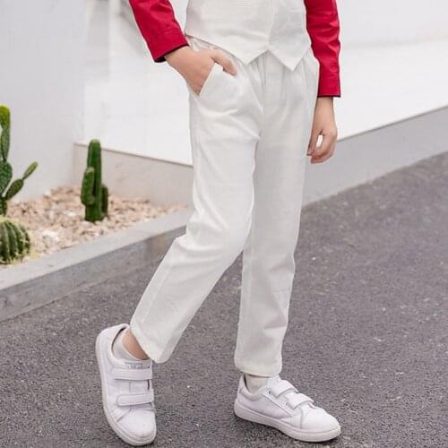 Children Cotton Suit Pants For Kids Mid Waist Straight Trousers Clothing Little Big Boys Autumn Pant Clothes Fashion 2021 Bottom