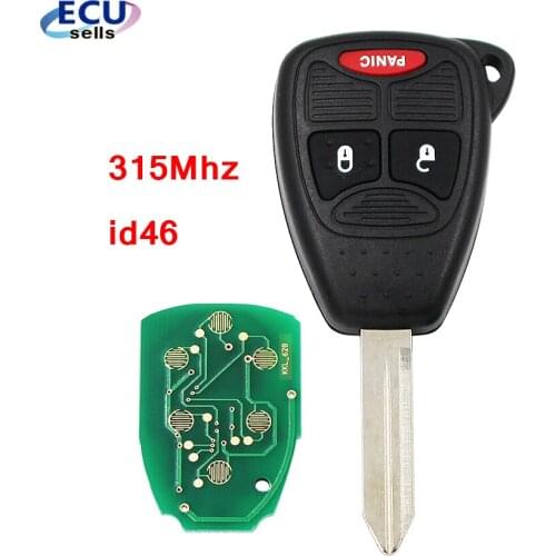 Remote Key Fob 2+1 Button 315Mhz +Chip ID46 for Chrysler for Dodge for Jeep FCC: M3N OHT OHT692713AA-OHT692427AA-MSN5WY72XX