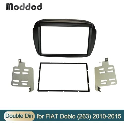 Double Din Radio For FIAT DOBLO 2010 + Radio CD DVD Stereo Panel Dash Mount Dashboard Installation Trim Kit Frame Plate Bezel