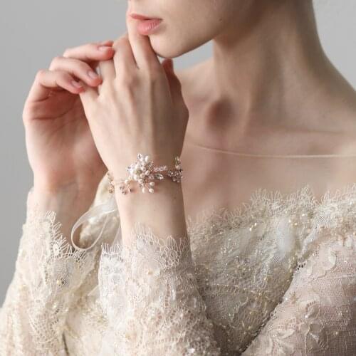 Elegant Creative Bracelet Beads Crystal Rhinestone Bracelet for Wedding Perform Studio Travel Photo O3992