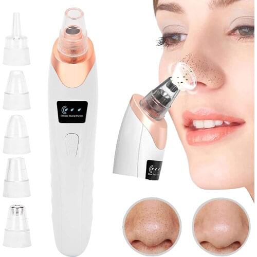 Blackhead Remover, Electric Pore Vacuum Cleaner, Vacuum Blackhead Extractor, Comedo Pore Beauty Device with 5 Probes for Cleaner