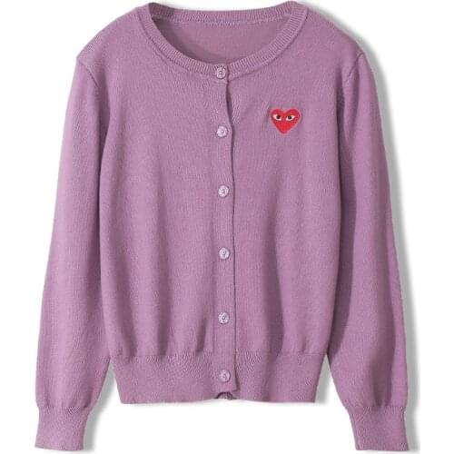 2021 Spring Autumn Love Embroidery Knitted Cardigan Trendy Womens Sweater Short Red Bottomed Couple Coat Play All-Around Tops