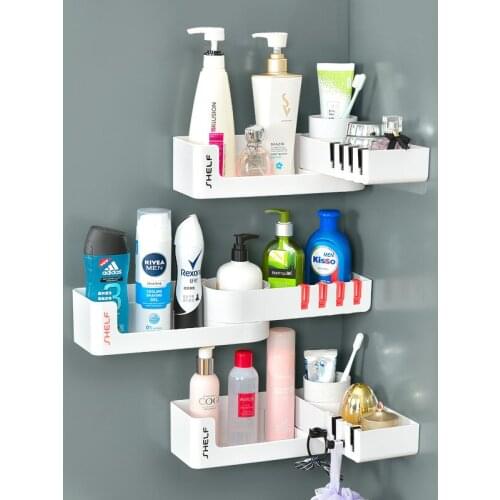 Creative rotating Bathroom Shelf Corner Shelves Shampoo Holder Kitchen Storage Rack Mess Shower Organizer Wall Holder SpaceSaver