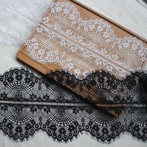 Width 20CM length 3meters bilateral export eyelash lace fabric Embroidery DIY clothing wedding lace accessories