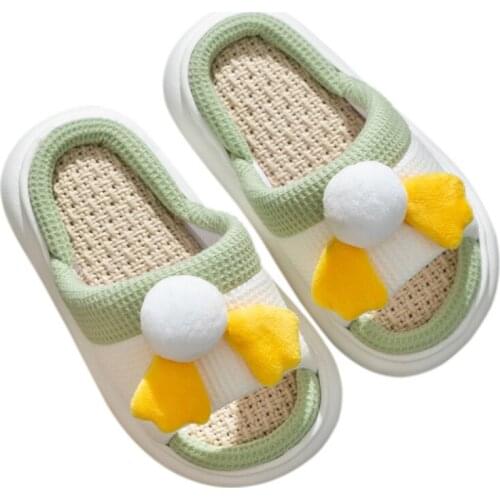 Summer Linen Cotton Home Slippers Toddler Kids Boys Girls Indoor Breathable Non-slip Shoes Fashion Cute Slippers For Kids Girls