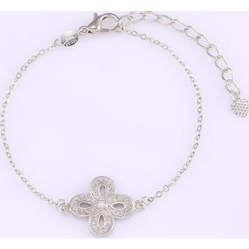 Fashion Jewelry Charm Zircon Flower Bead Bracelet For Women Accessories Wholesale Micro Pave Bracelets Bangles Bijoux Femme Gift