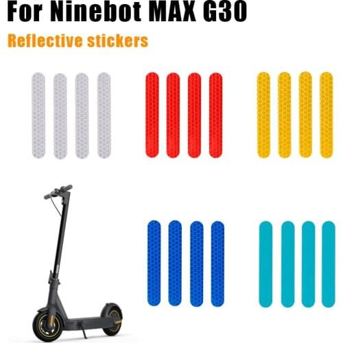 4PCS Front Rear Wheel Cover Eflective Sticker For Ninebot Max G30 Electric Scooter Safety Warning Dustproof Reflective Sticker