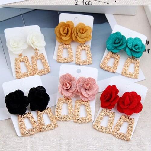 New brand design temperament joker long metal geometric flower earrings,all handmade women exquisite jewelrykorean-earrings2020