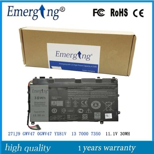 11.1V 30Wh New Original Laptop Battery 271J9 for Dell Latitude 13 7000 7350 GWV47 0GWV47 YX81V
