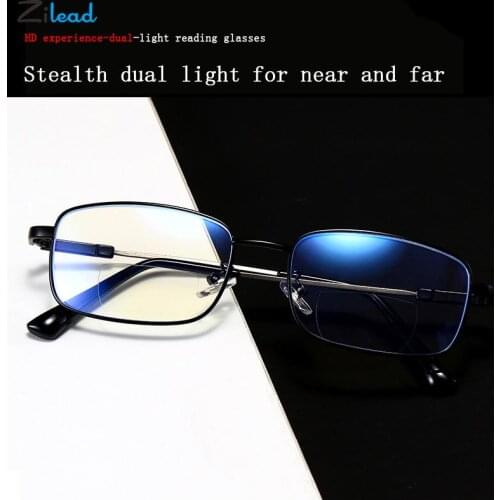 Zilead Unbreadable Anti Blue Rays Reading Glasses Fashion Square Men Business Presbyopia Eyeglasses Diopter +1+1.5+2+2.5+3+3.5+4