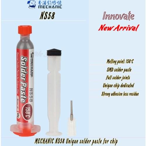 Soldering Paste MECHANIC NS58 158℃ Chip Special SMT BGA Mobile Phone Repair Planting Tin Syringe Soldering Paste