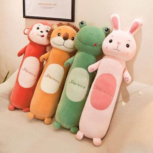 110cm Cushion Plush Toy Lion/Frog/Monkey/Rabbit Soft Stuffed Animal Cute Sleep Pillow Home Bed Decor Child Gift for Girs kawaii