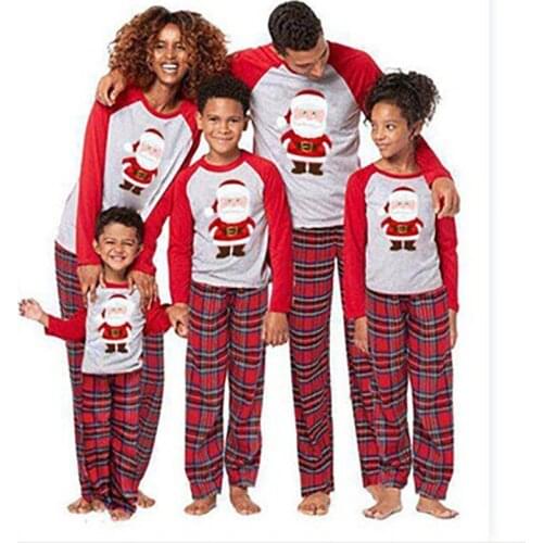 Christmas Family Matching Outfits Pajamas Adult Kid Baby Sleepwear Nightwear Xmas Clothes Jumpsuit Family Sets Parent-child Wear