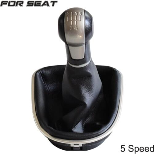 For Seat Altea Leon II Toledo III Car Stick Lever with Gaiter Boot Cover Shifting Hand ball Manual 5 6 Speed Gear Shift knob