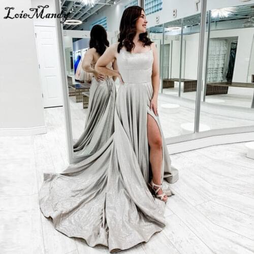 Sexy Split Prom Dresses Long 2021 Criss Cross Backless Evening Party Gowns For Women Formal A-line Vestidos largos de fiesta