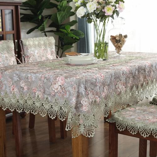 Embroidered tablecloth table dining table cover table cloth round green flower Fresh Lace fabric TV cabinet dressing HM1357