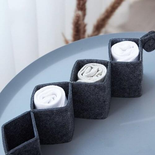Creative Sock Storage Box Multi-functional Sock Drawer Organizer Foldable Save Space F4