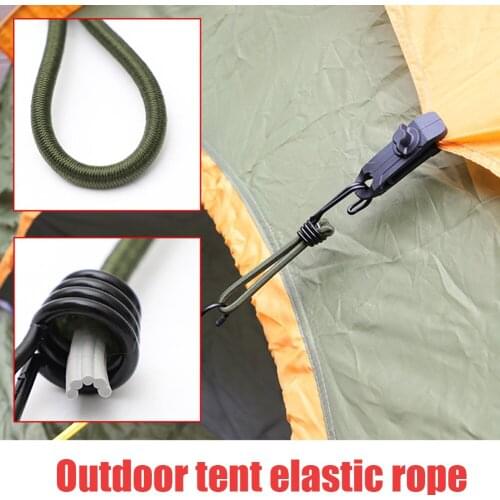 Outdoor Elastic Tent Bungee Rope With Hook Camping Canopy Luggage Stretch Buckle Ground Nail Strap Camping Hiking Accessories