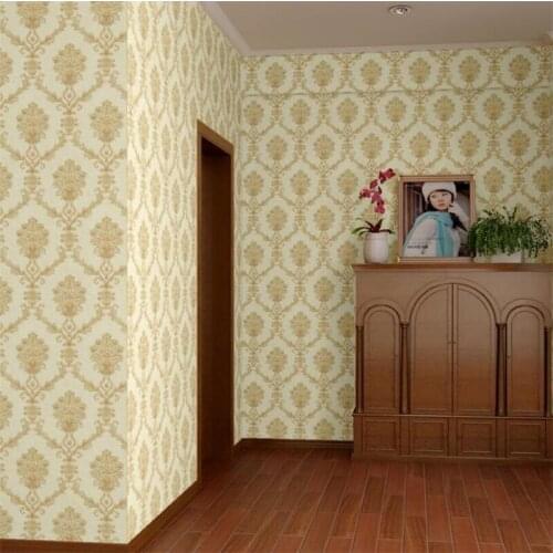 Wellyu New high-end European wallpaper restaurant bedroom TV background wall bedroom green floral wallpaper Papel de parede