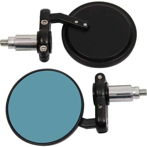2Pcs/Pair Universal Motorcycle Rear View Mirrors Round Handle Bar End Foldable Motorbike Side Mirror For Suzuki