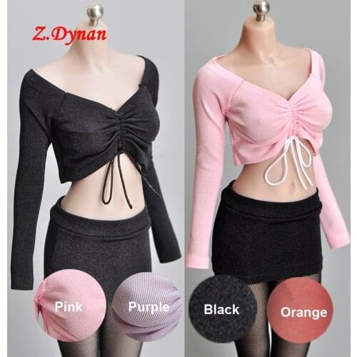 4 Color 1/6 Scale Female Soldier Casual Clothes Long-sleeved T Shirt Slim for 12 Inches TBLeague Action Figures