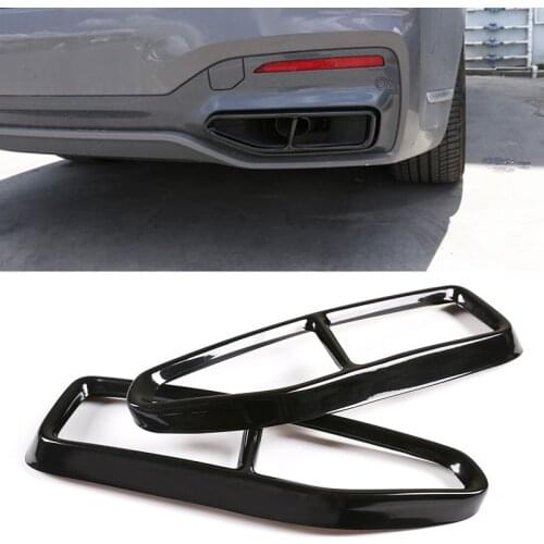 Stainless Steel 1Pair Car Exhaust Muffler Pipe Tip Cover Trim Fit For BMW 7 Series G11 G12 2019 2020 Accessories