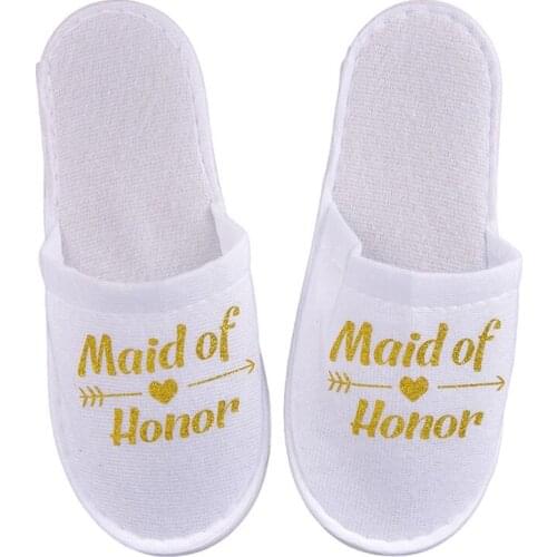 1 Pair Bride Shower Bride Wedding Decoration Bridesmaid Hen Party Spa Soft Slippers Ladies Bachelorette Party Supplies Gift