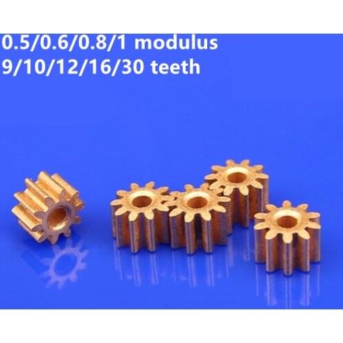 10pcs/lot Powder Metallurgy Copper Base Gear 0.5/0.6/0.8/1 Modulus 9/10/12/16/30 Teeth for Motor Model Small Parts