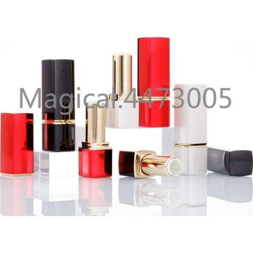 12.1mm 10/30/50pcs Buckle Square Red White Black Lipstick Shell Packaging Cosmetics Refillable Container Diy Empty Lipstick Tube