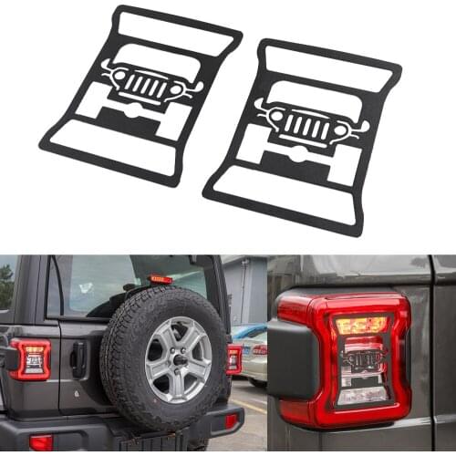 2pcs Metal Lamp Hoods for Jeep Wrangler JL 2018+ Rear Tail Light Cover Decoration Guard Trim for JL Wrangler 2018 Up Accessories