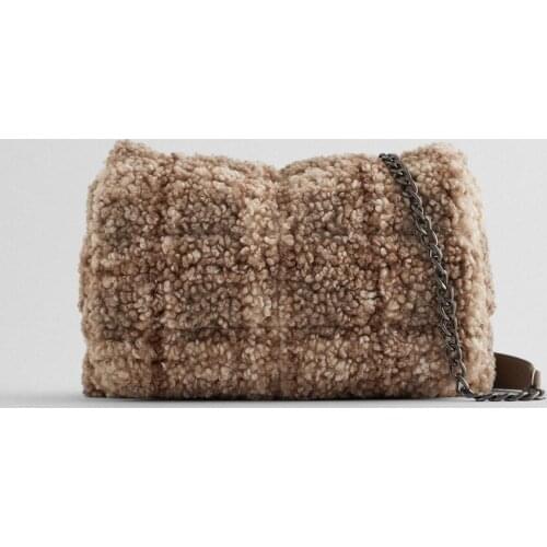 2020 Winter Fashion New Sweet Girl Square bag High quality Soft Plush Womens Designer Handbag Casual Shoulder Messenger bag