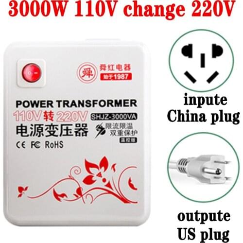 3000W Transformer Input Voltage AC 100V-120V To Output Voltage 220V-240V Voltage Converter outplug US plug